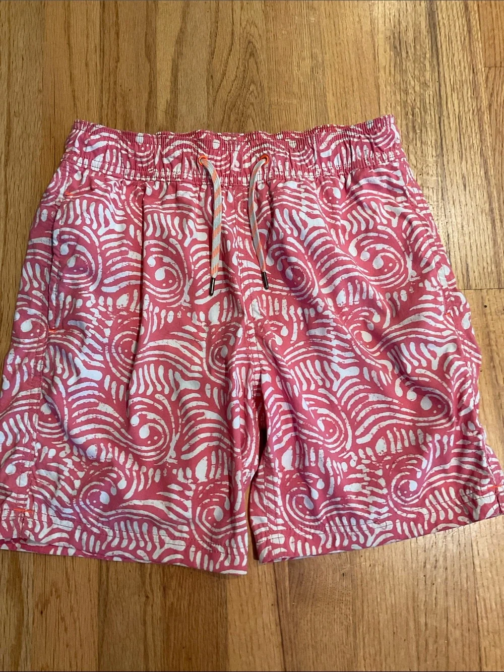 J.Crew Crewcuts - Swim Trunks - Boys’ - Coral Red/White - Size 12 - Swimwear
